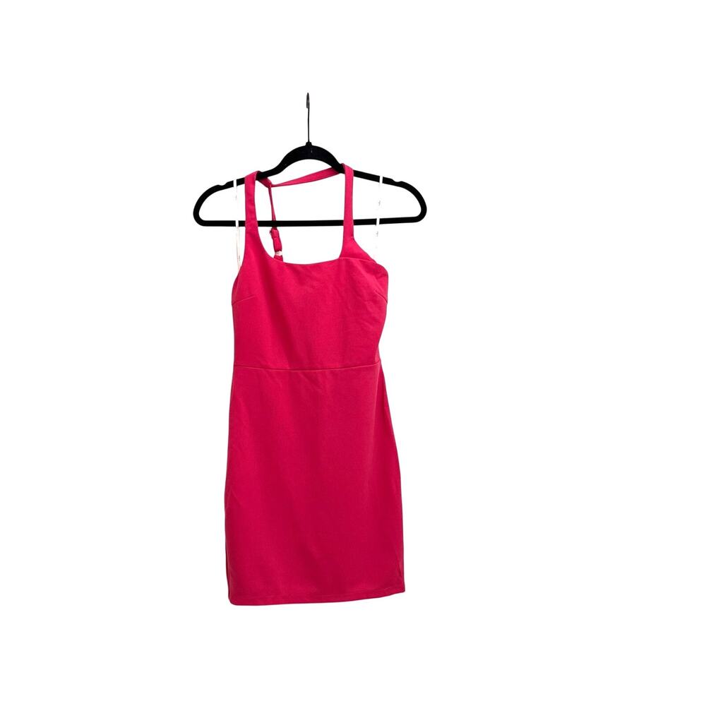 NWT Lulu's Asymmetrical Pink Fitted Bodycon Playful Feminine Mini Dress Small